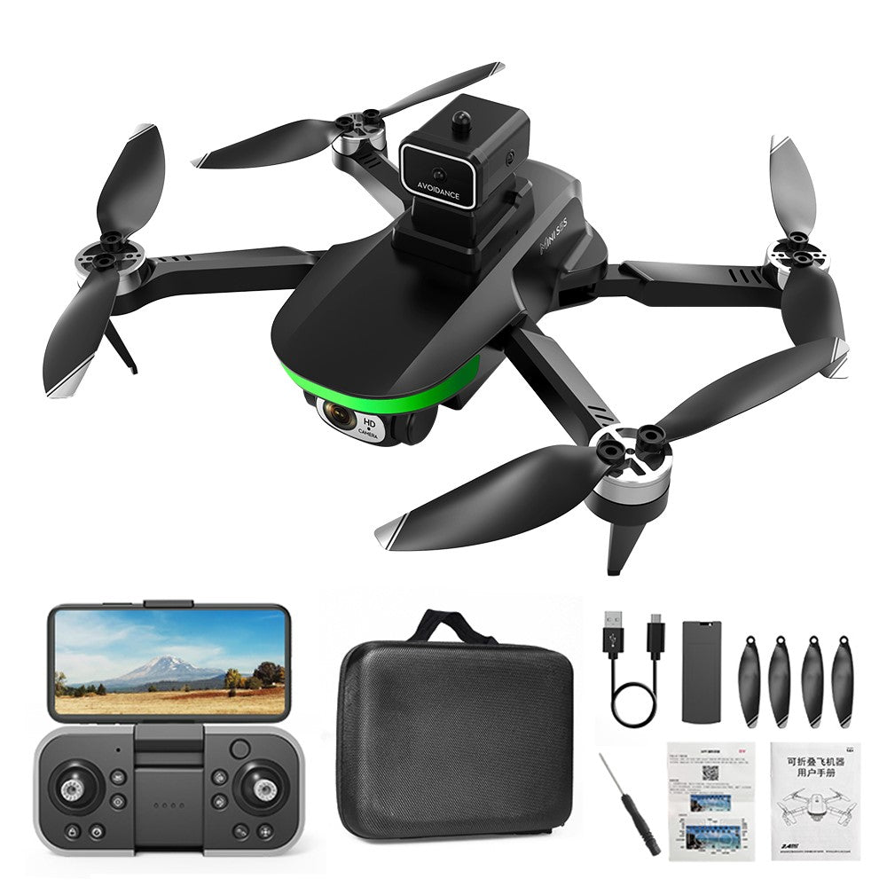 LSRC S5S Mini Drone 4K (480P) Dual HD Camera Obstacle Avoidance Brushless Folding Quadcopter RC Plane