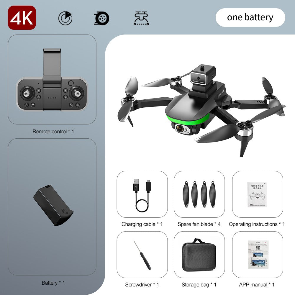 LSRC S5S Mini Drone 4K (480P) Dual HD Camera Obstacle Avoidance Brushless Folding Quadcopter RC Plane