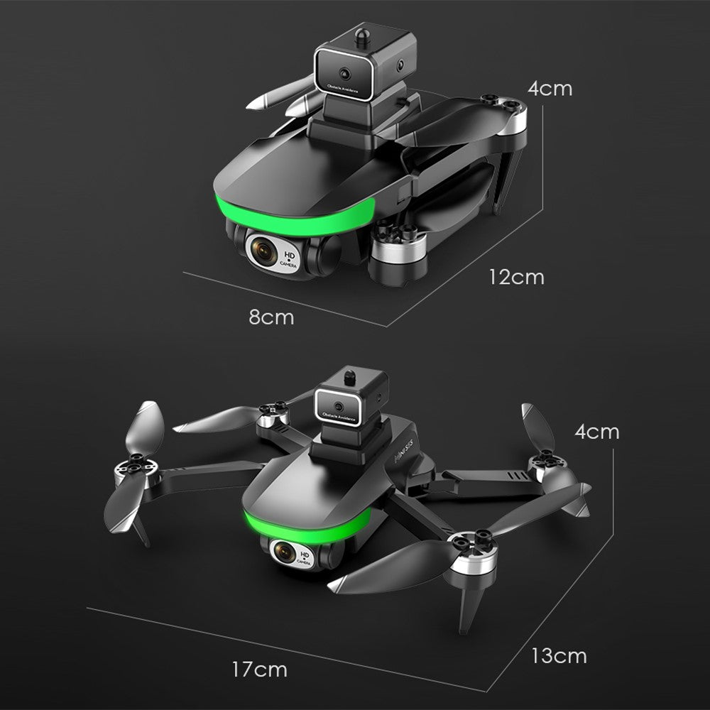 LSRC S5S Mini Drone 4K (480P) Dual HD Camera Obstacle Avoidance Brushless Folding Quadcopter RC Plane