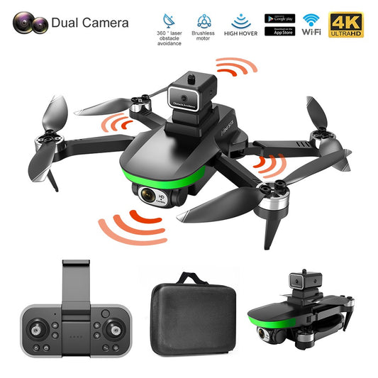 LSRC S5S Mini Drone 4K (480P) Dual HD Camera Obstacle Avoidance Brushless Folding Quadcopter RC Plane
