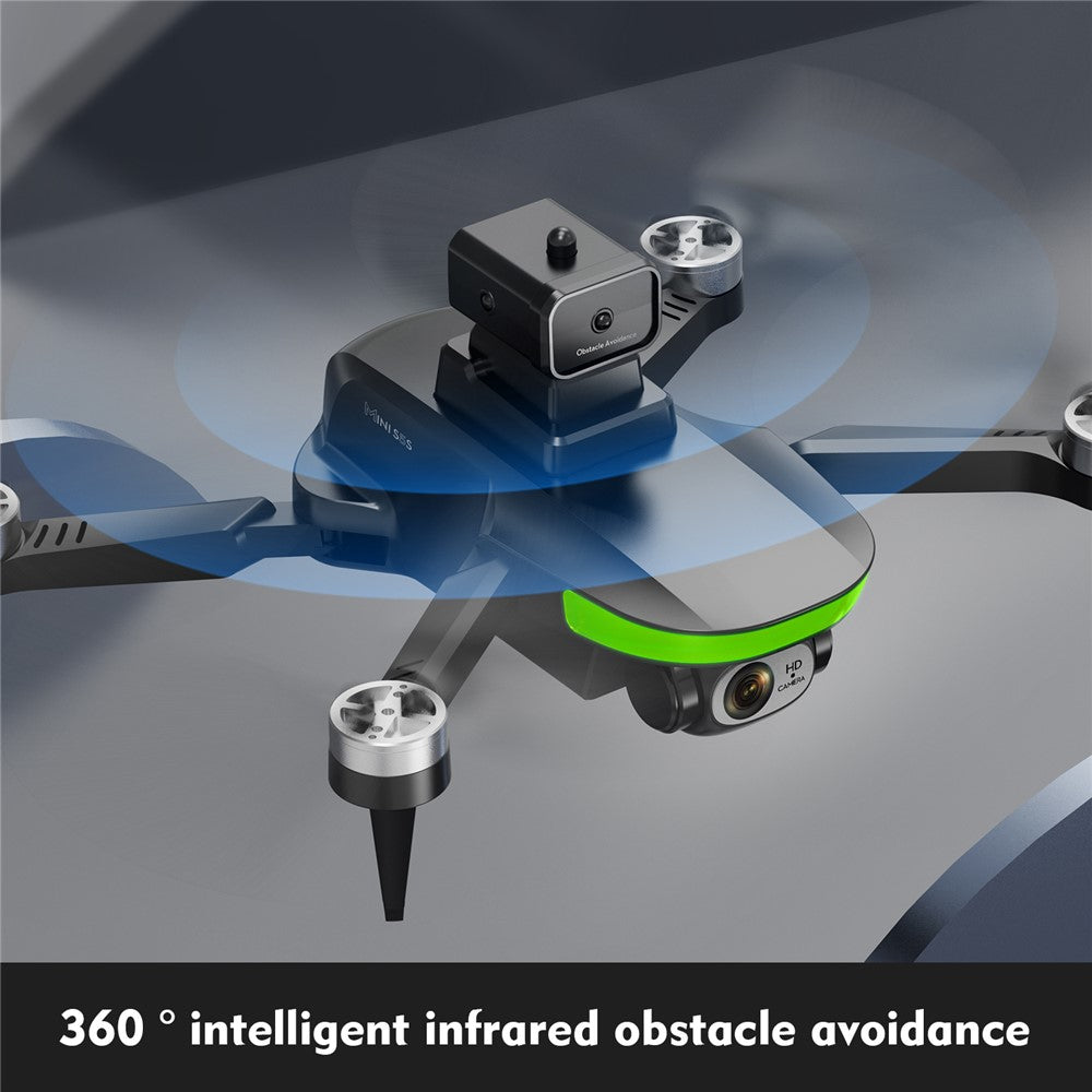 LSRC S5S Mini Drone 4K (480P) Dual HD Camera Obstacle Avoidance Brushless Folding Quadcopter RC Plane