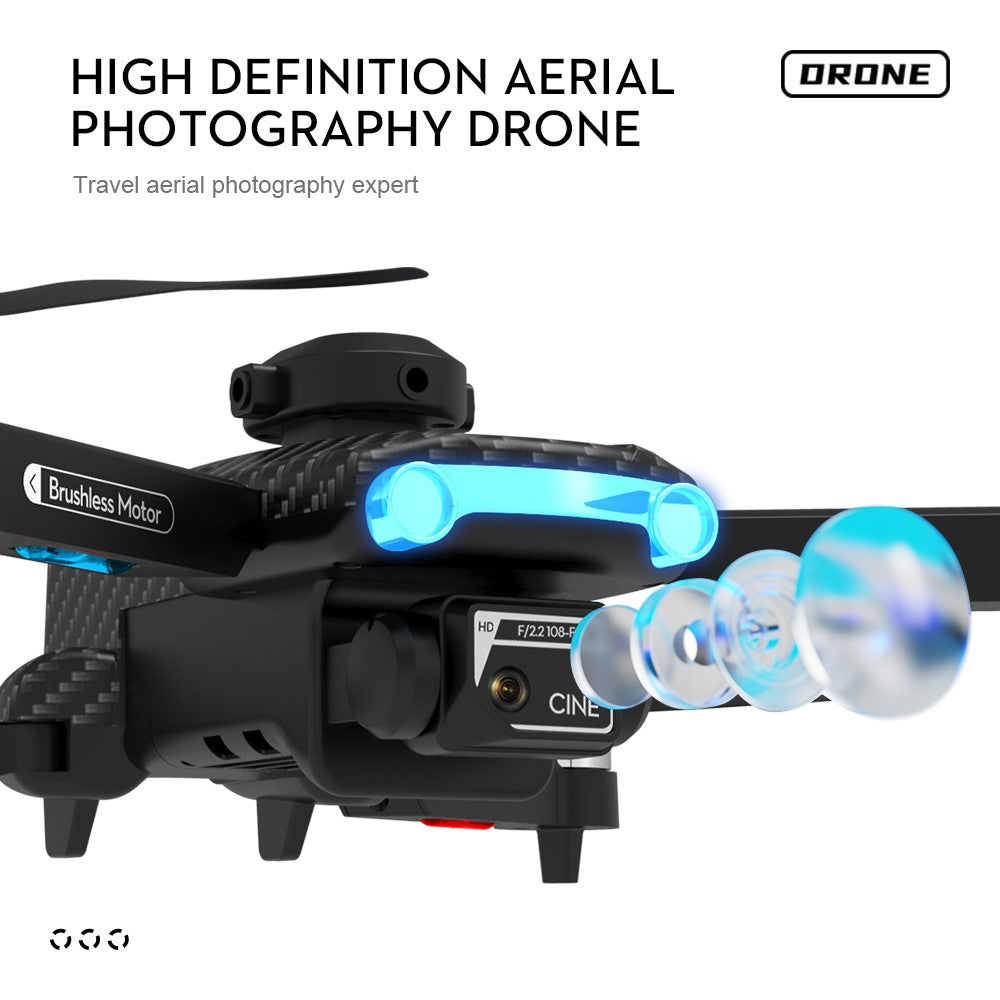 XT204 4K (480P) HD Lens Obstacle Avoidance Remote RC Drone Brushless Motor RC Quadcopter, with 2 Drone Batteries