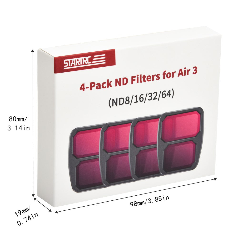 STARTRC 1125238 For DJI Air 3 4Pcs Lens Filter Optical Glass ND8 / ND16 / ND32 / ND64 Drone Camera Filter