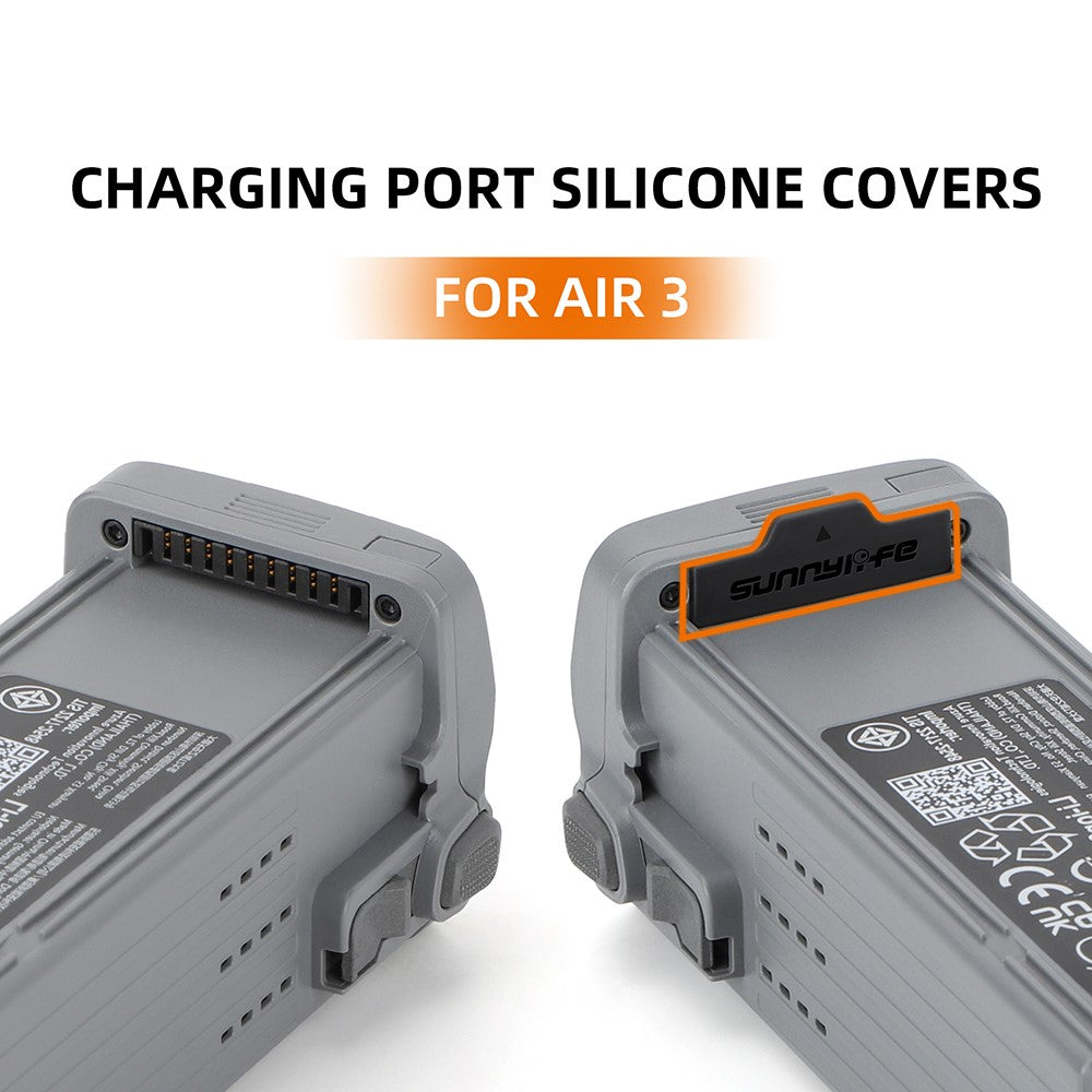 SUNNYLIFE A3-DC671 3Pcs Battery Dust-proof Plugs for DJI Air 3 Silicone Charging Port Dust Plug