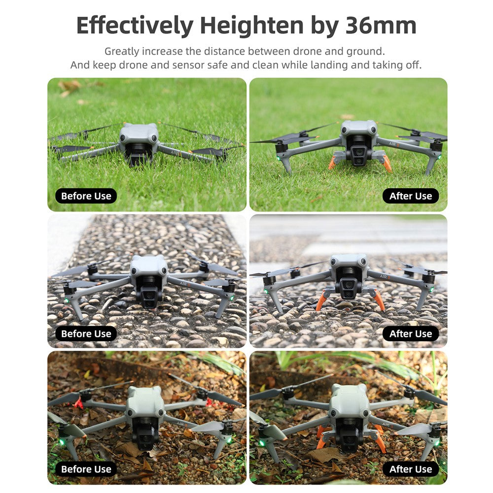 SUNNYLIFE For DJI Air 3 Drone Plastic Landing Gear Foldable Spider Anti-fall Heighten Landing Stand