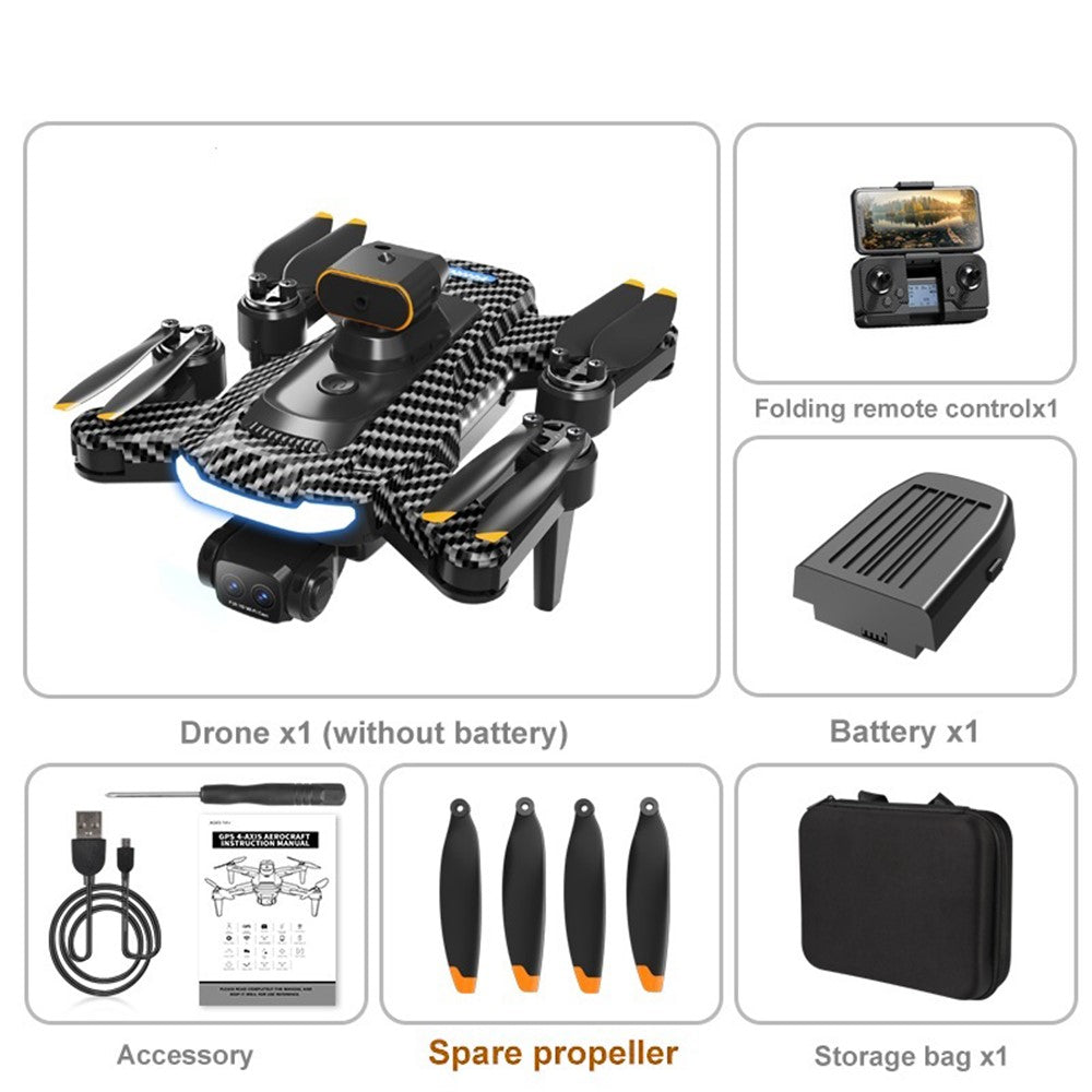 P17 (Pro) RC Drone HD Dual Camera Aerial Photography Quadcopter (Brushless Motor+GPS Automatic Return+5-way Obstacle Avoidance), with 1 Battery