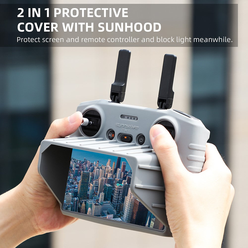 SUNNYLIFE BHT678 Silicone Case with Sunhood for DJI RC 2 Controller Anti-scratch Protective Cover