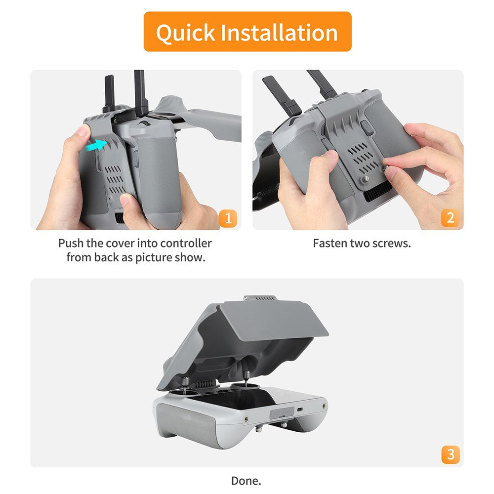 SUNNYLIFE YK674 For DJI RC 2 2-in-1 Remote Controller Sun Hood Sunshade Screen Protector Shield (with Sub-panel)