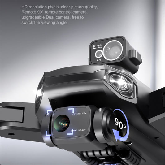 PJC RG108 Brushless Drone HD Dual Camera Quadcopter with GPS+360 Degree Laser Obstacle Avoidance, 2 Batteries