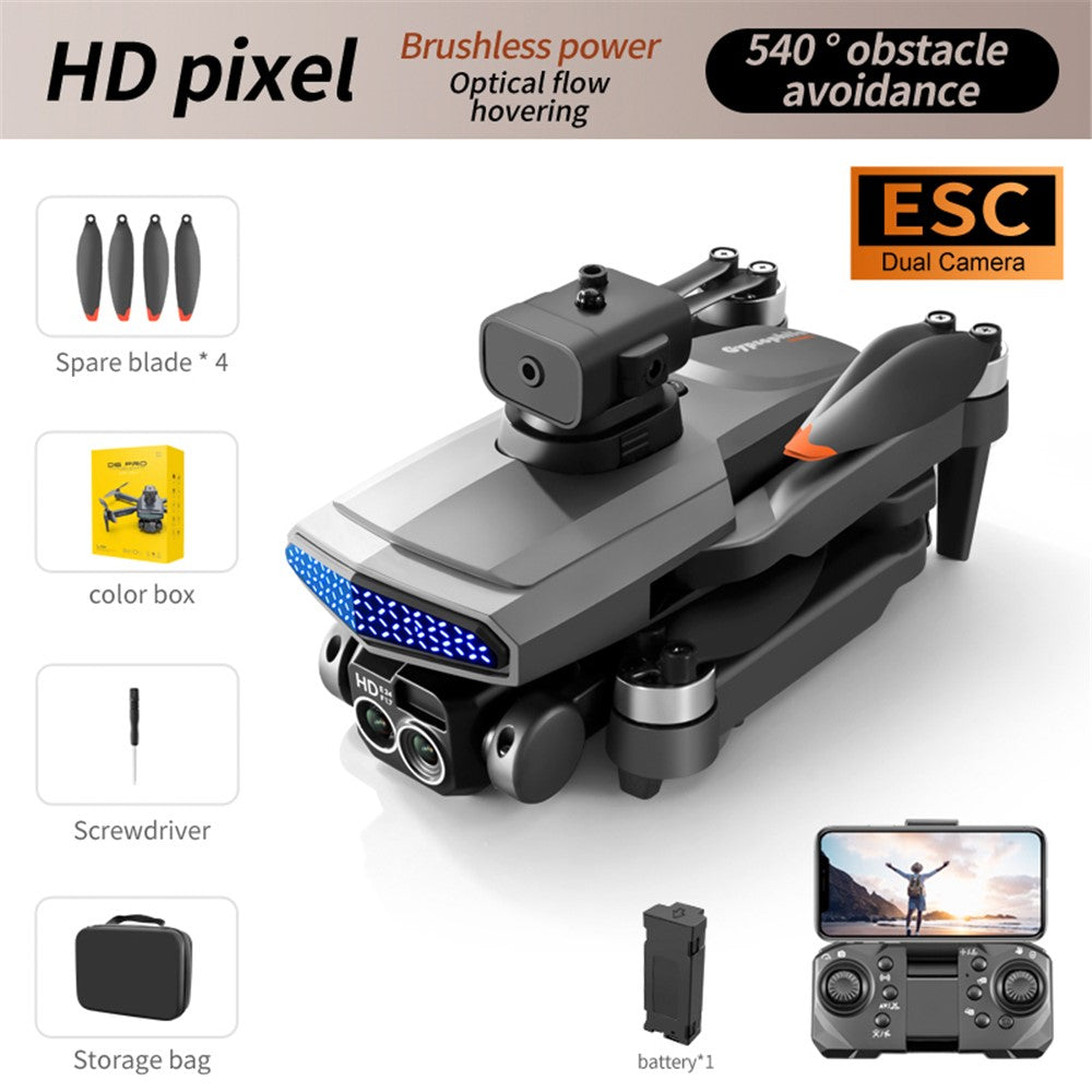 DLRC D6 PRO Brushless RC Quadcopter 5-way Obstacle Avoidance Dual Camera Drone (Optical Flow Positioning+ESC+1 Battery)