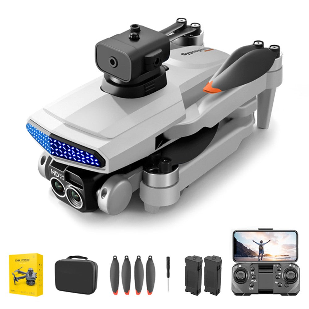 DLRC D6 PRO Brushless Motor RC Drone Dual Camera 5-way Obstacle Avoidance Foldable Quadcopter (Optical Flow Positioning+ESC+2 Batteries)