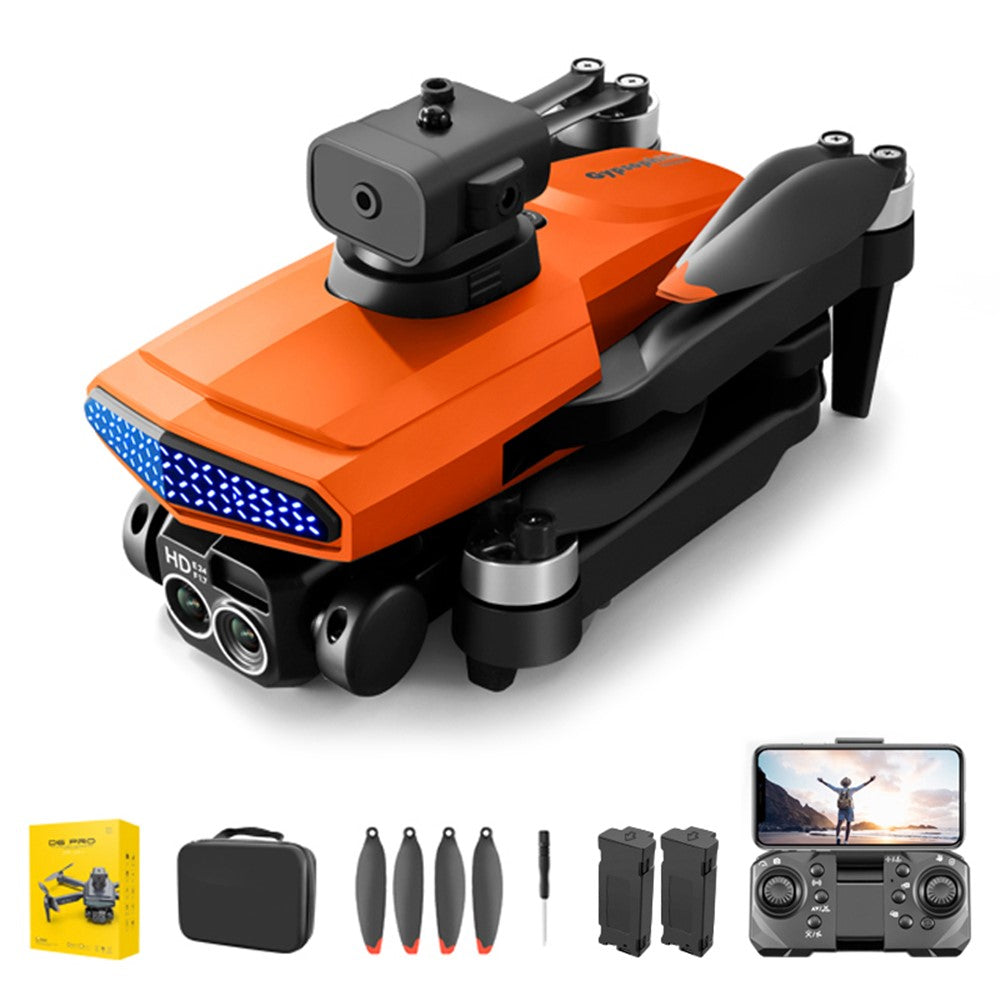 DLRC D6 PRO Brushless Motor RC Drone Dual Camera 5-way Obstacle Avoidance Foldable Quadcopter (Optical Flow Positioning+ESC+2 Batteries)