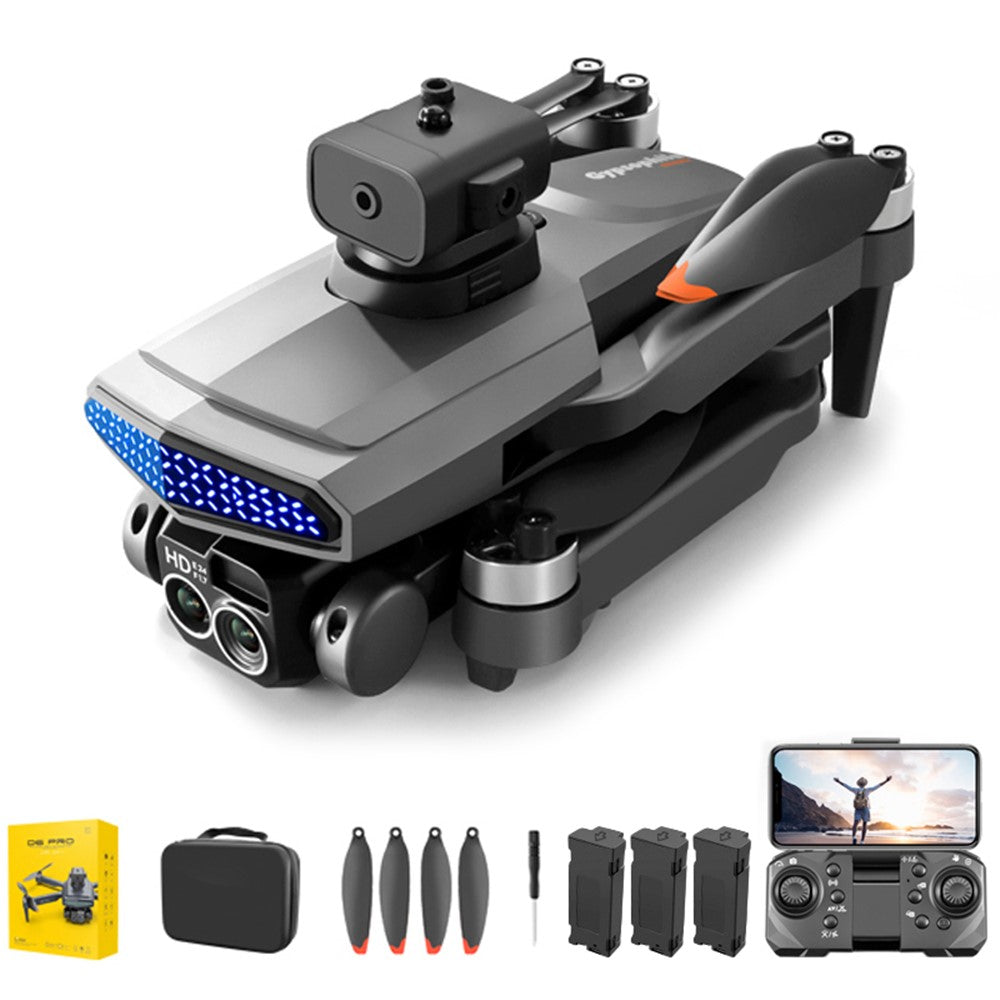 DLRC D6 PRO Dual Camera Brushless Motor Aerial Drone 5-way Obstacle Avoidance RC Quadcopter (Optical Flow Positioning+ESC+3 Batteries)