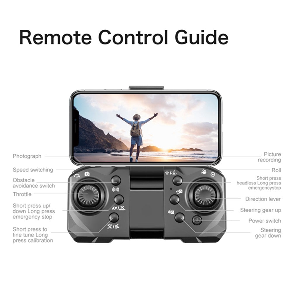 DLRC D6 PRO Dual Camera Brushless Motor Aerial Drone 5-way Obstacle Avoidance RC Quadcopter (Optical Flow Positioning+ESC+3 Batteries)