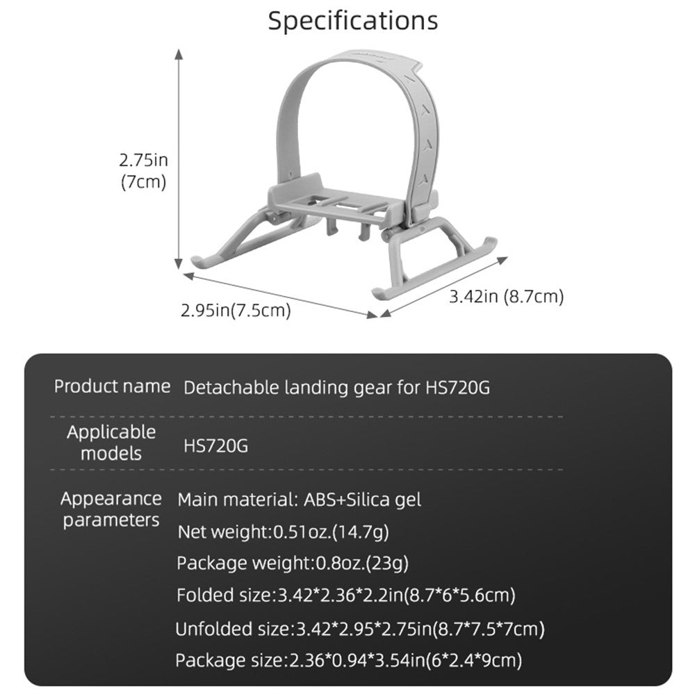 BRDRC Detachable Landing Gear for Holy Stone HS720G Extender Height Foot Support