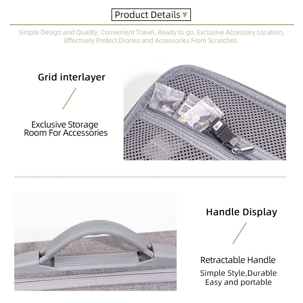 For DJI Mini 4 Pro Fly More Combo RC Drone Accessories Storage Bag EVA Handbag Pouch with Shoulder Strap