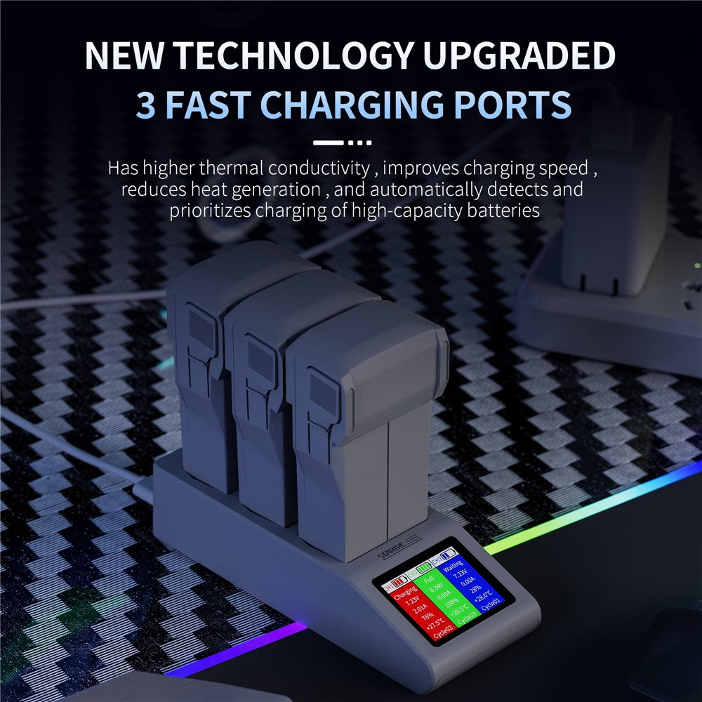 STARTRC ST-1124255 Charging Hub for DJI Mini 4 Pro Series 3-in-1 Drone Battery Charger with LED Display