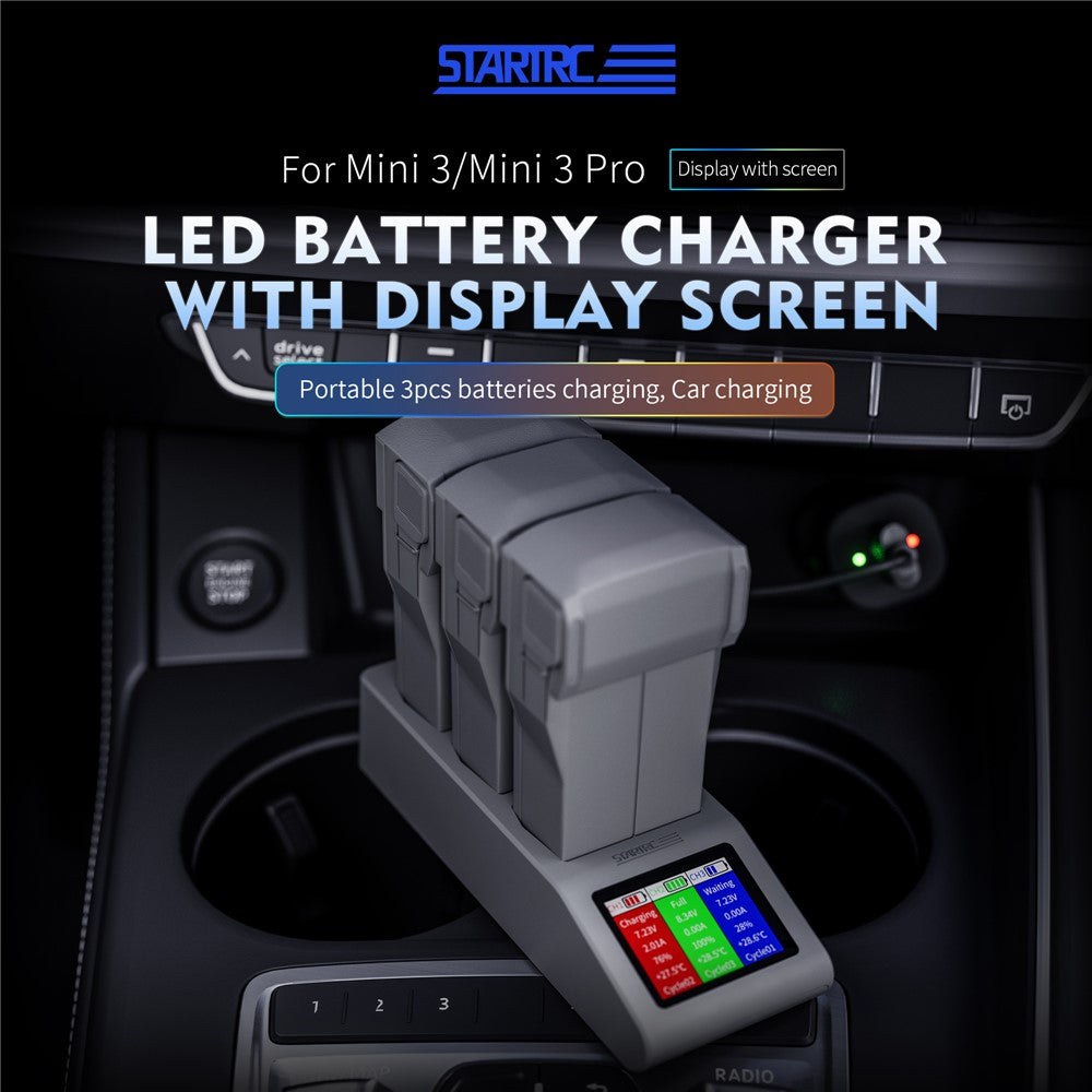 STARTRC ST-1124255 Charging Hub for DJI Mini 4 Pro Series 3-in-1 Drone Battery Charger with LED Display