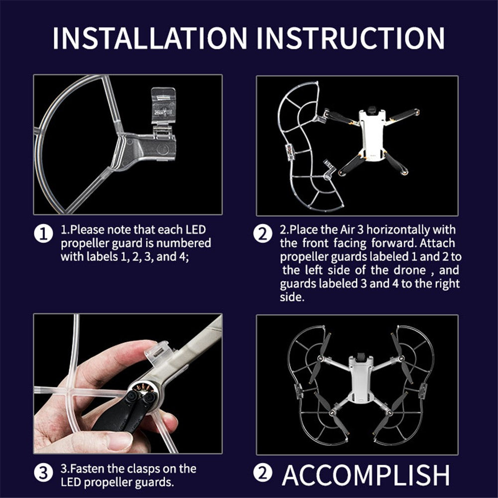 STARTRC 1121186 For DJI Mini 3 / Mini 3 Pro Glowing Propeller Guard Protective Cover Blade Anti-collision Ring