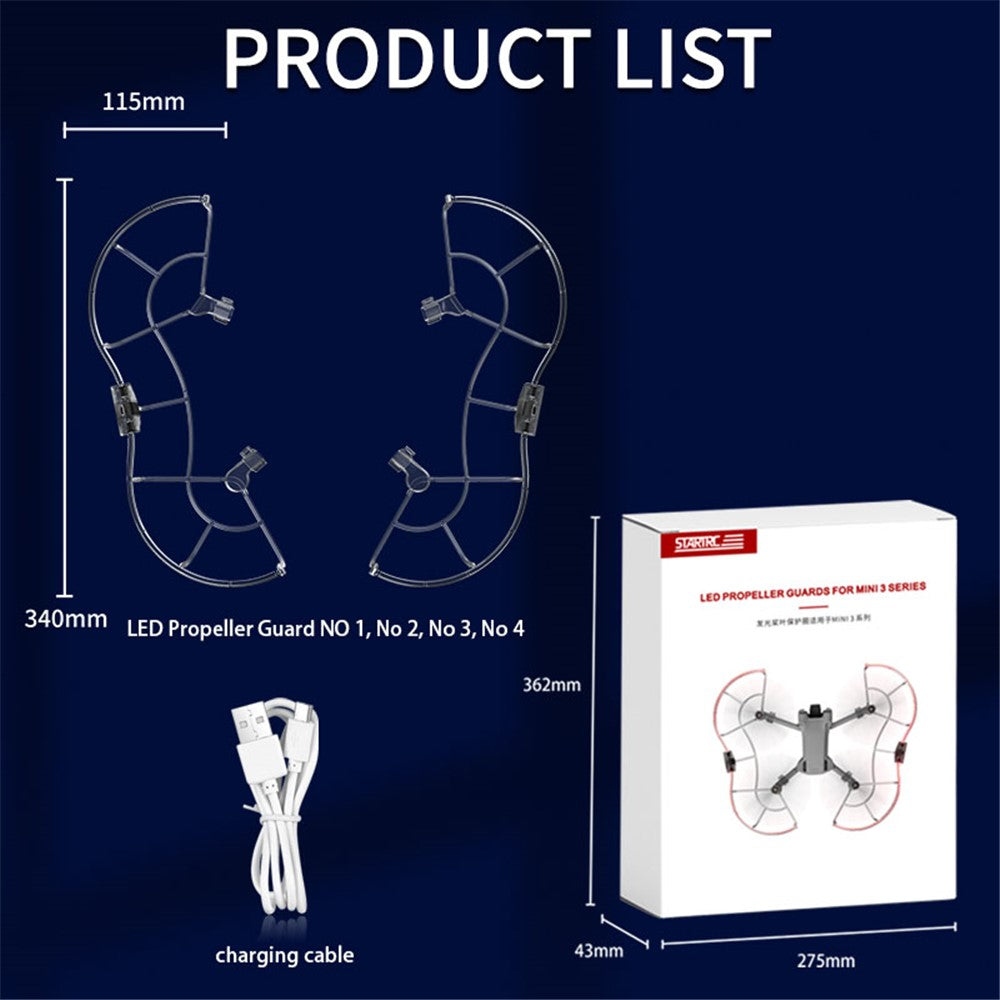STARTRC 1121186 For DJI Mini 3 / Mini 3 Pro Glowing Propeller Guard Protective Cover Blade Anti-collision Ring
