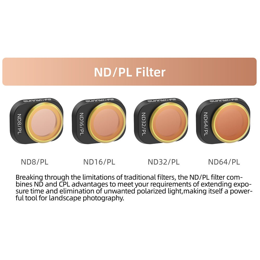 SUNNYLIFE N4P-FI723 For DJI Mini 4 Pro ND / PL Adjustable Optical Glass Lens Filter Drone Lens Accessory