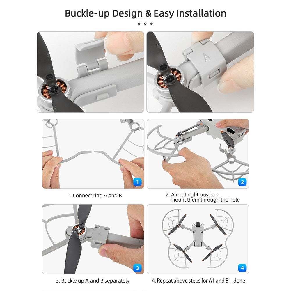 SUNNYLIFE N4P-KC712 4Pcs / Set For DJI Mini 4 Pro Plastic Propeller Protector RC Drone Landing Gear Anti-collision Guard