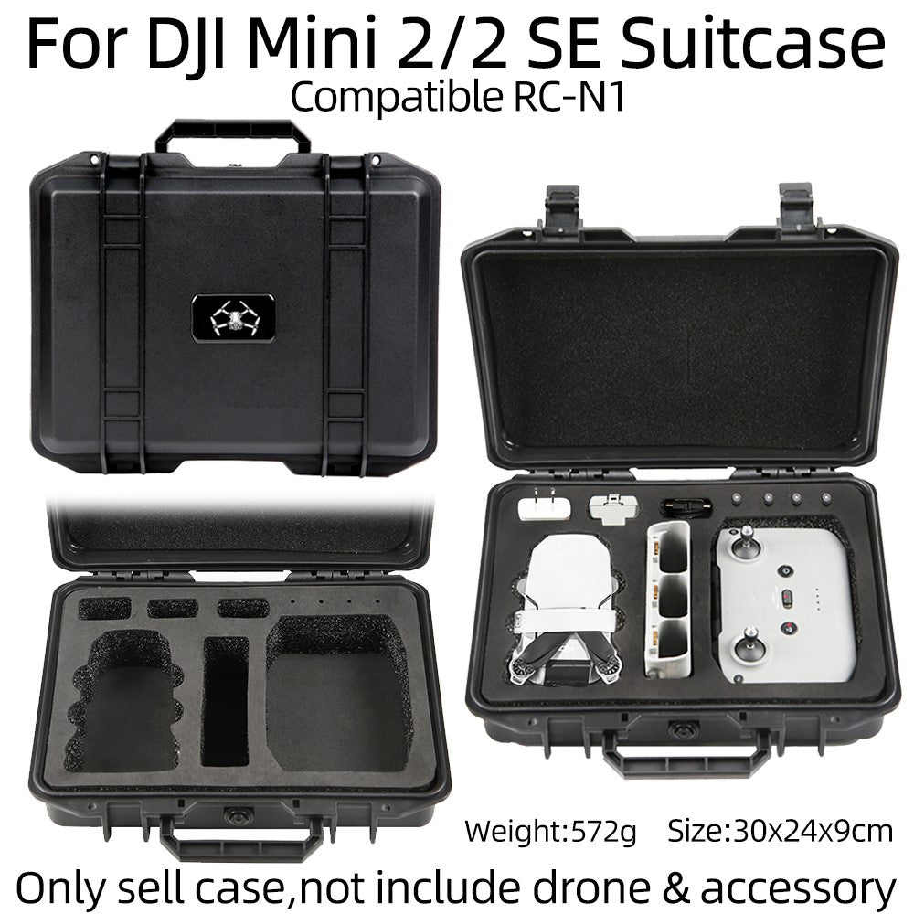 For DJI Mini 2 SE / Mini 2 Waterproof Suitcase Anti-explosion Storage Box Compatible with RC-N1 Remote Controller