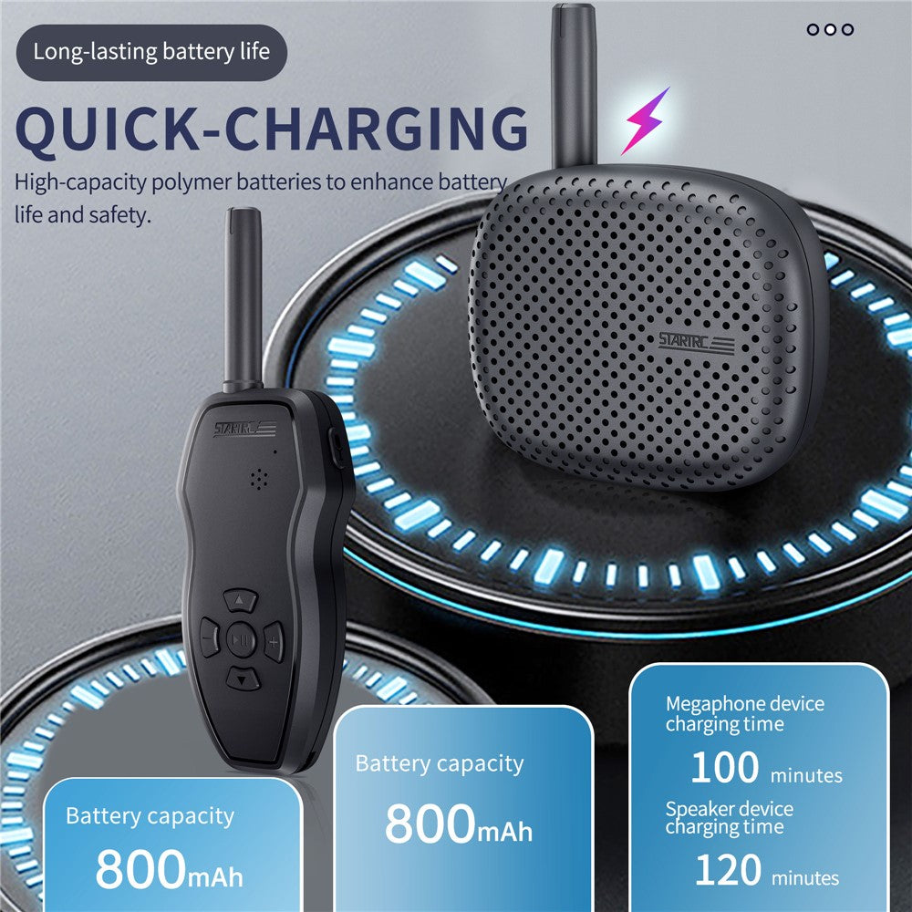 STARTRC 1121568 Universal Drone Megaphone Wireless Portable Speaker RC Aircraft Voice Amplifier for DJI Mini / Air / Mavic Series