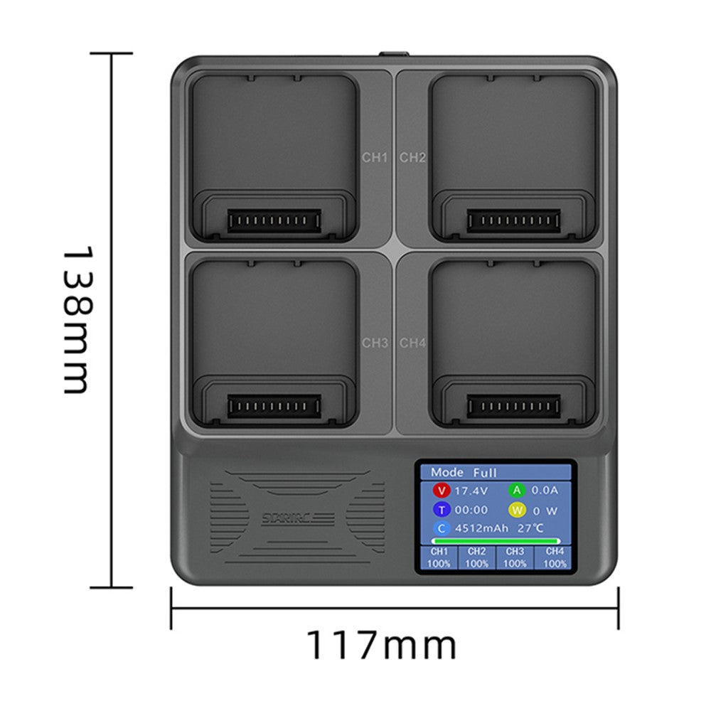STARTRC 1126150 For DJI Mavic Series 4 Slot Charging Butler with LCD Display Battery Charger Hub