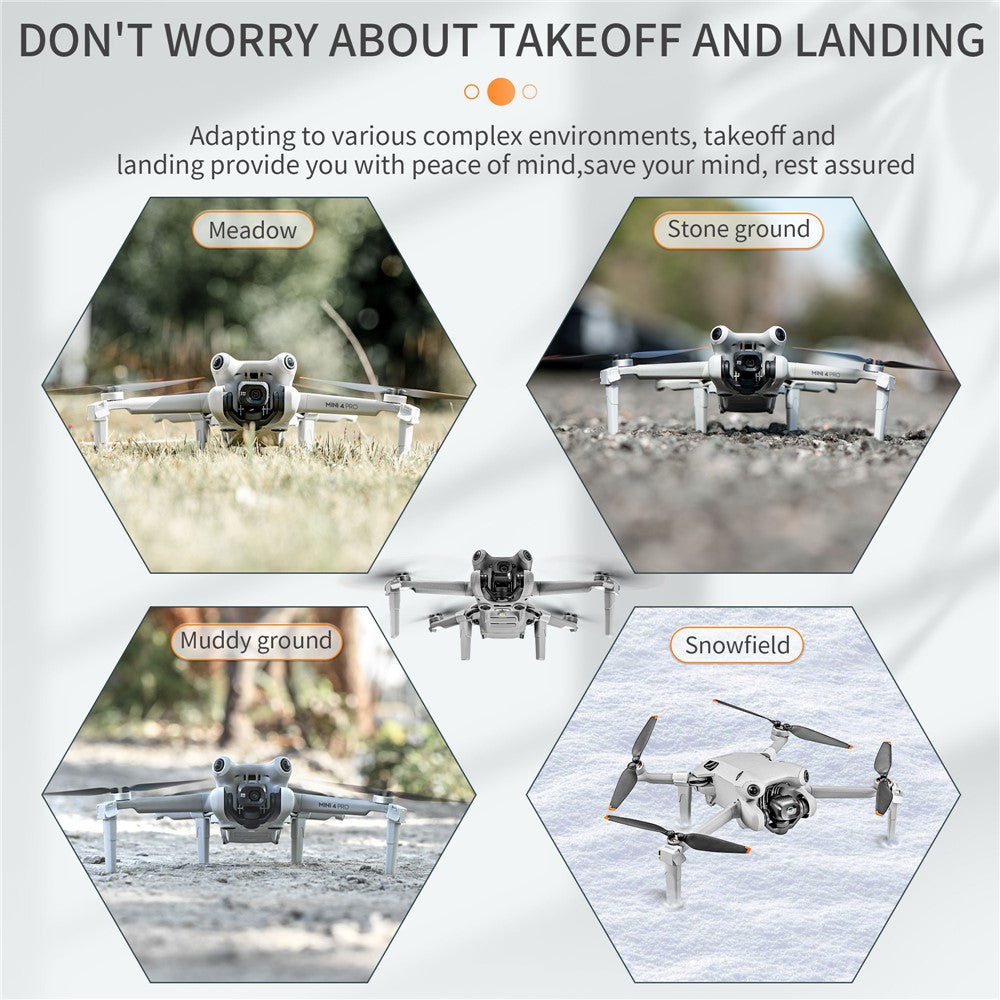 STARTRC 1134476 For DJI Mini 4 Pro Split Type Heighten Landing Gear Drone Anti-drop Landing Stand Set