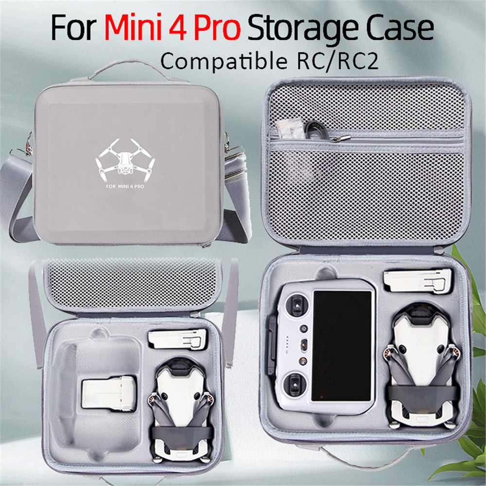 For DJI Mini 4 Pro Drone RC / RC2 Controller EVA Shockproof Carrying Case Crossbody Bag