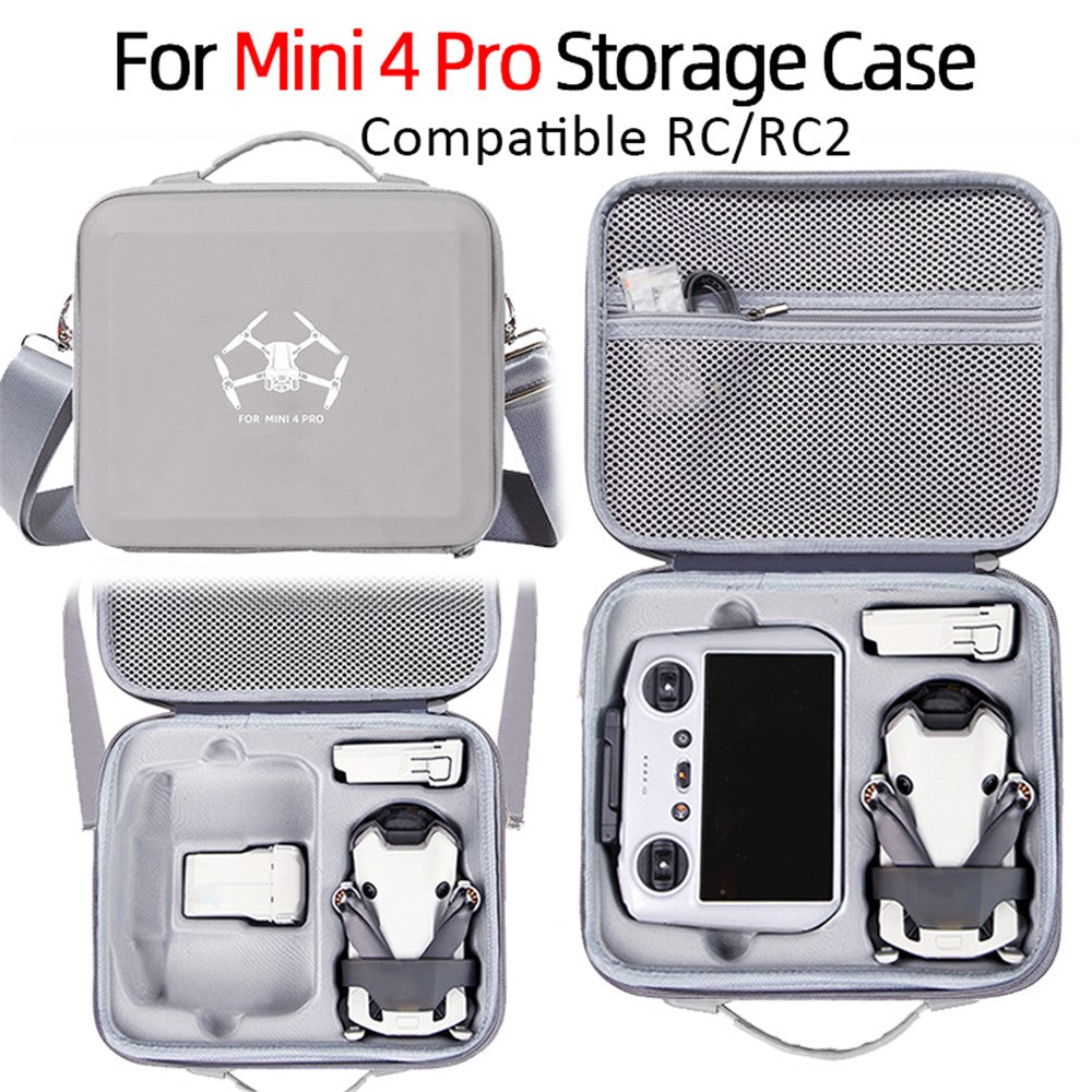 For DJI Mini 4 Pro Drone RC / RC2 Controller EVA Shockproof Carrying Case Crossbody Bag