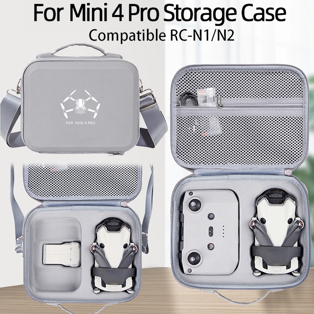 For DJI Mini 4 Pro EVA Shockproof Carrying Case Drone RC-N1 / N2 Controller Crossbody Bag