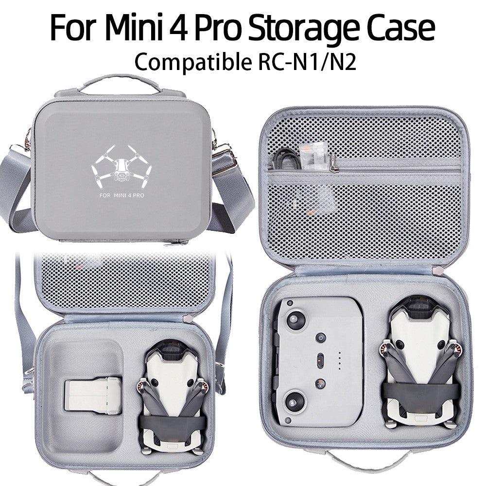 For DJI Mini 4 Pro EVA Shockproof Carrying Case Drone RC-N1 / N2 Controller Crossbody Bag