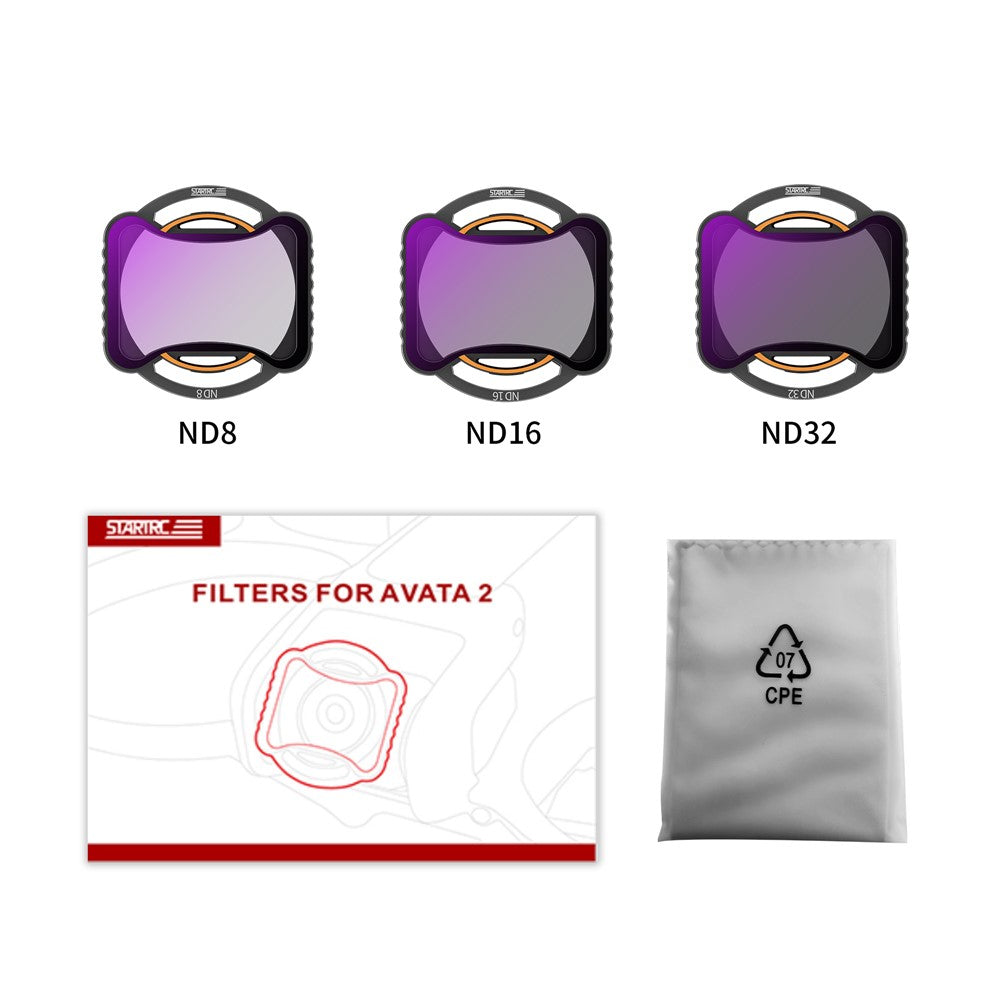 STARTRC 1140026 For DJI Avata 2 ND8+ND16+ND32 Filter Plastic+Glass Lens Filters Set