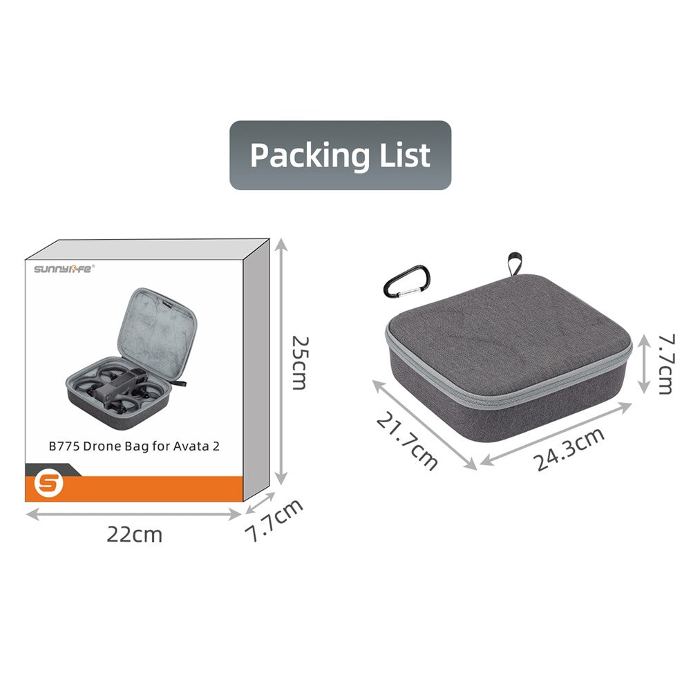 SUNNYLIFE AT2-B775 For DJI Avata 2 Shockproof Cloth Carrying Case RC Drone Accessories Storage Bag