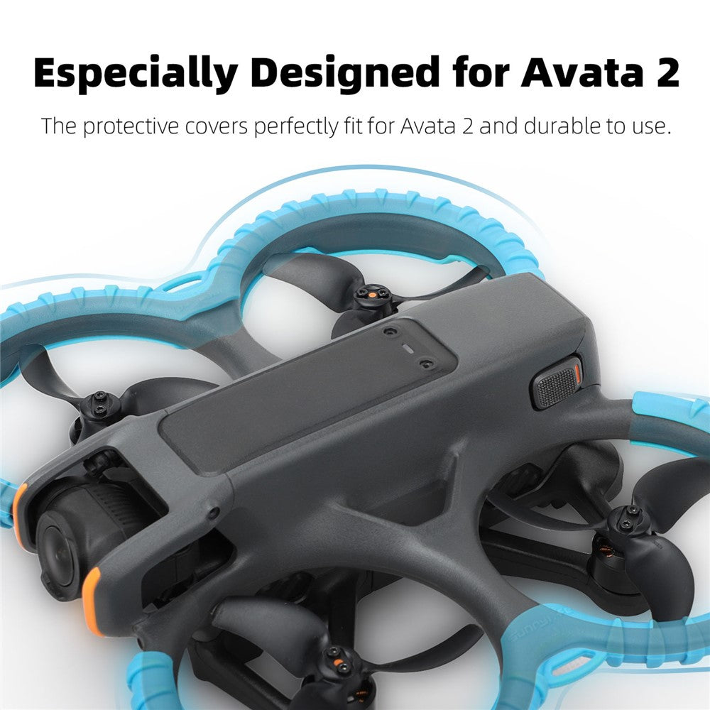 SUNNYLIFE AT2-KC820 For DJI Avata 2 2Pcs / Set Anti-Collision Drone Propeller Blade Guard TPU Protection Rings
