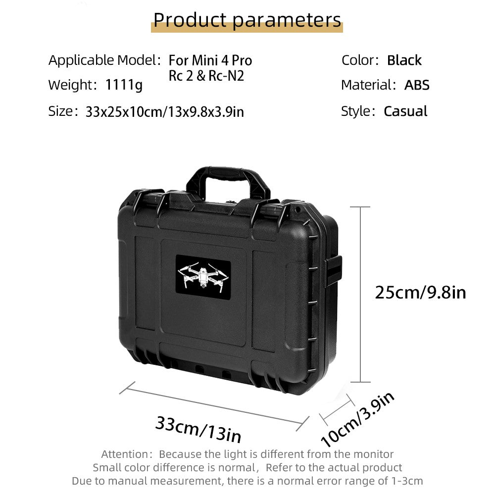 For DJI Mini 4 Pro Explosion-Proof Suitcase Shockproof Lining Portable Storage Box