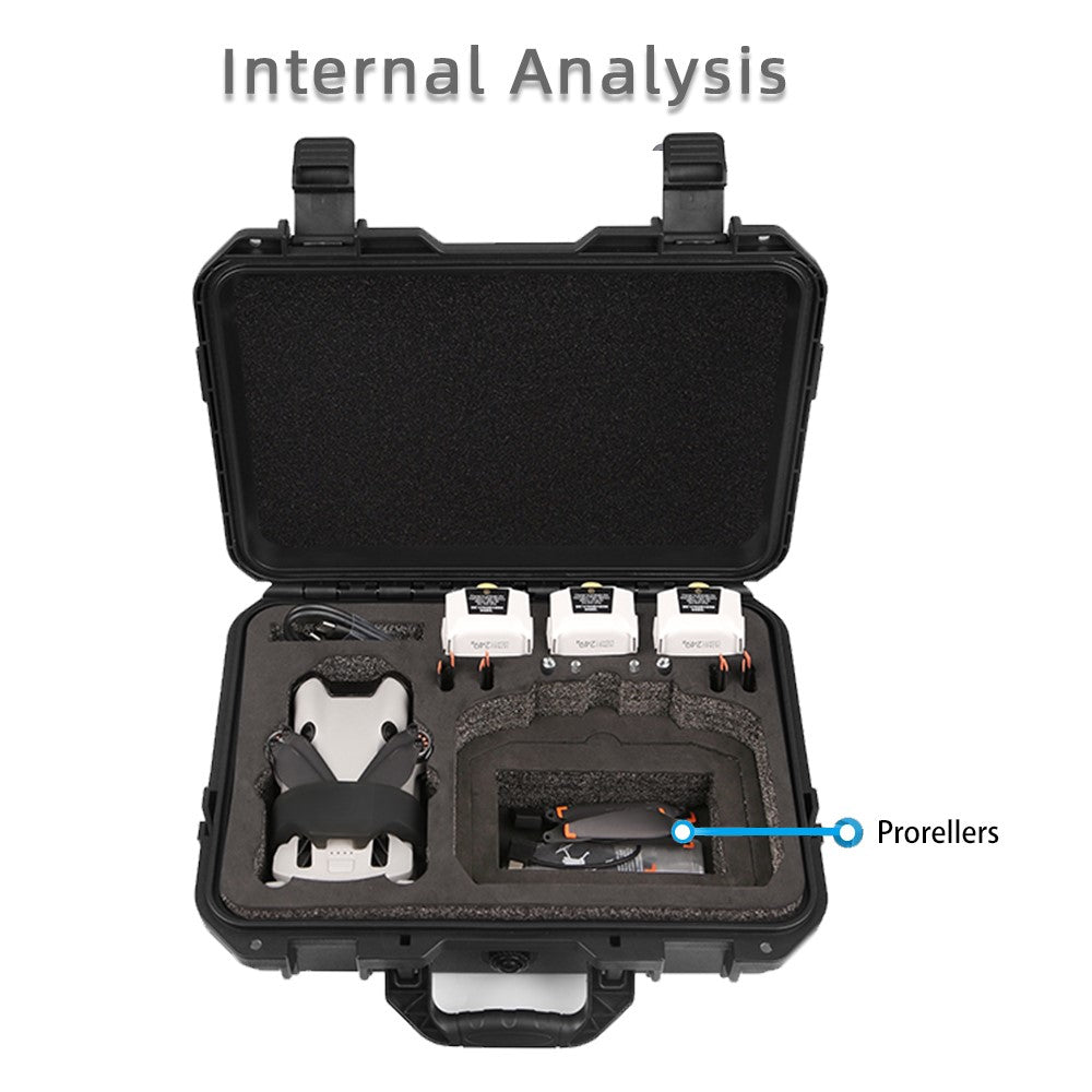 For DJI Mini 4 Pro Explosion-Proof Suitcase Shockproof Lining Portable Storage Box