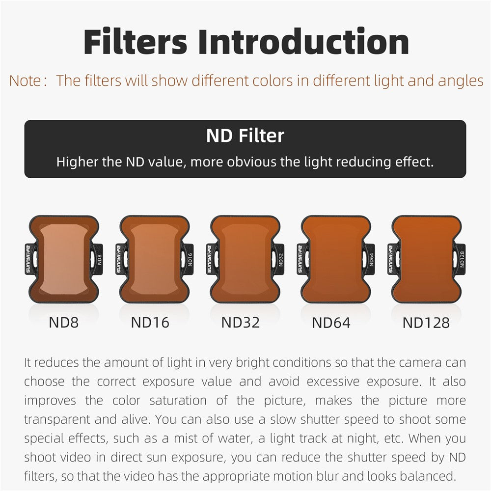 SUNNYLIFE AT2-FI832 For DJI Avata 2 Drone Lens Filter Optical Glass ND Filters