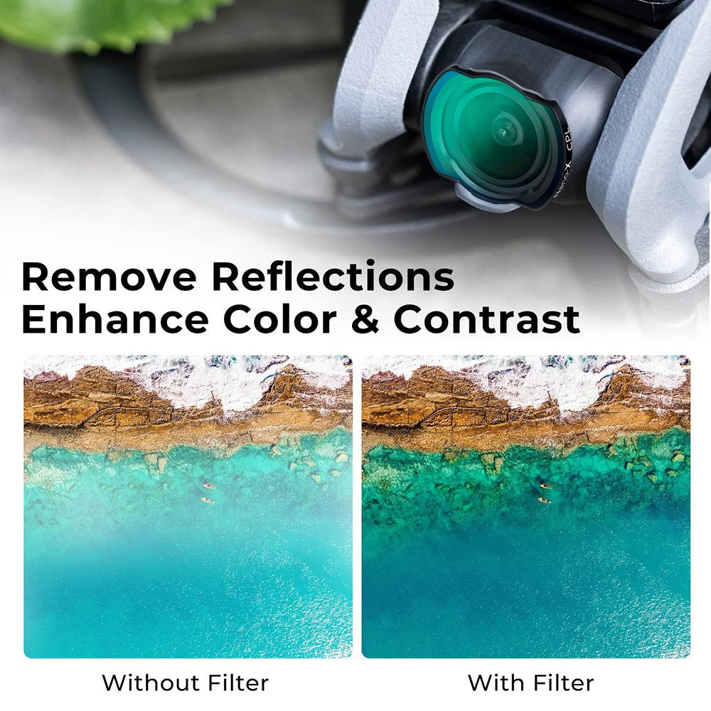 K&F CONCEPT SKU.1979 3PCS For DJI Avata RC Drone CPL ND8 ND16 AGC Glass Filters Kit Anti-Oil Lens Filters