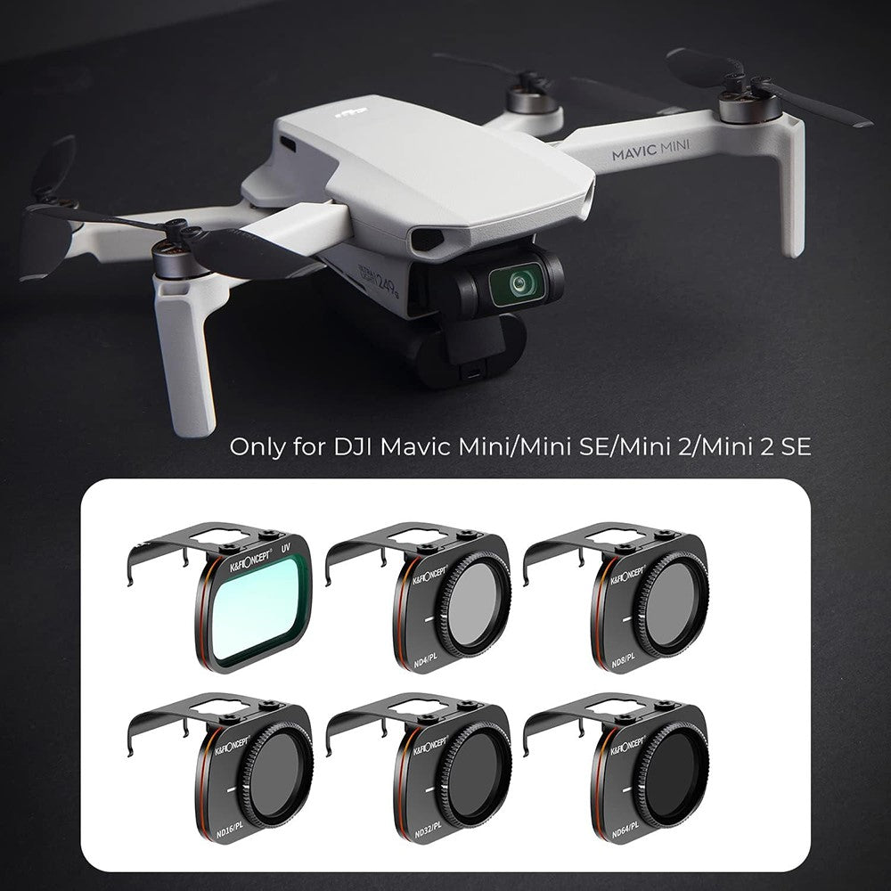 K&F CONCEPT SKU.1932 Multi-Coated UV / ND-PL Polarizer Filter Set for DJI Mavic Mini / Mini 2 / Mini SE / Mini 2 SE AGC Optical Glass Drone Filters