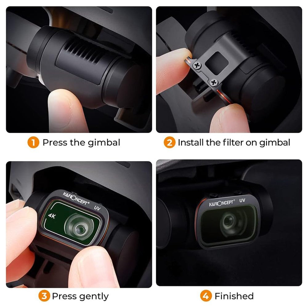 K&F CONCEPT SKU.1931 AGC Optical Glass Filters for DJI Mavic Mini / Mini2 / Mini SE / Mini 2 SE Waterproof Filters with 2Set Drone Propeller