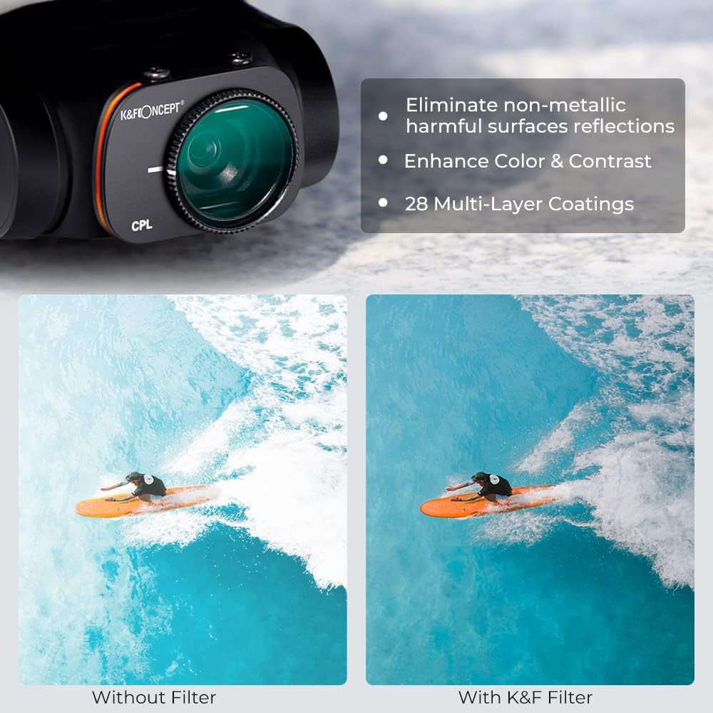 K&F CONCEPT SKU.1904 ND / UV / CPL Filter Kit for DJI Mavic Mini / Mini2 / Mini SE / Mini 2 SE Drone Oilproof AGC Optical Glass Filter