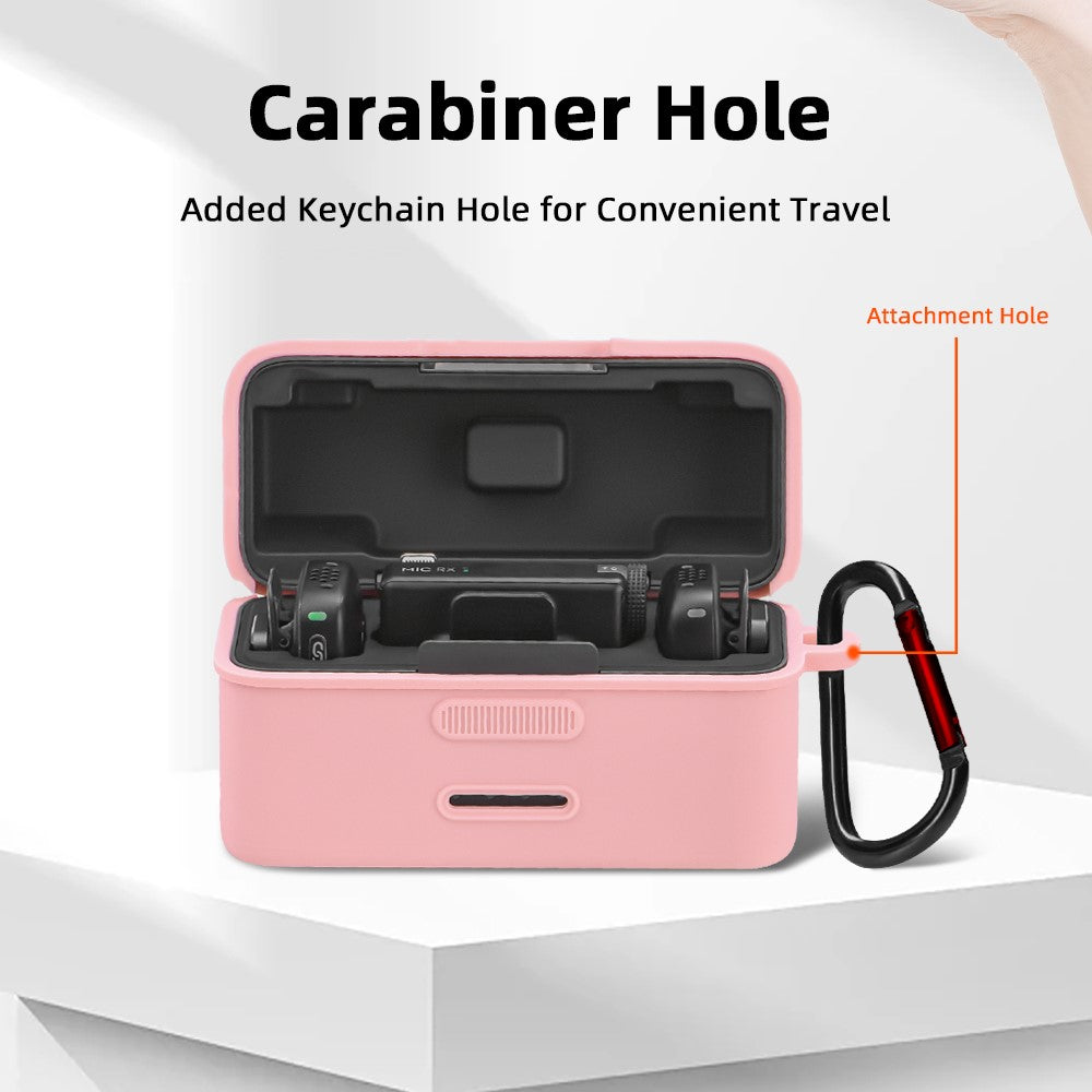For DJI Mic Mini Charging Case Protective Cover Microphone Silicone Case with Carabiner