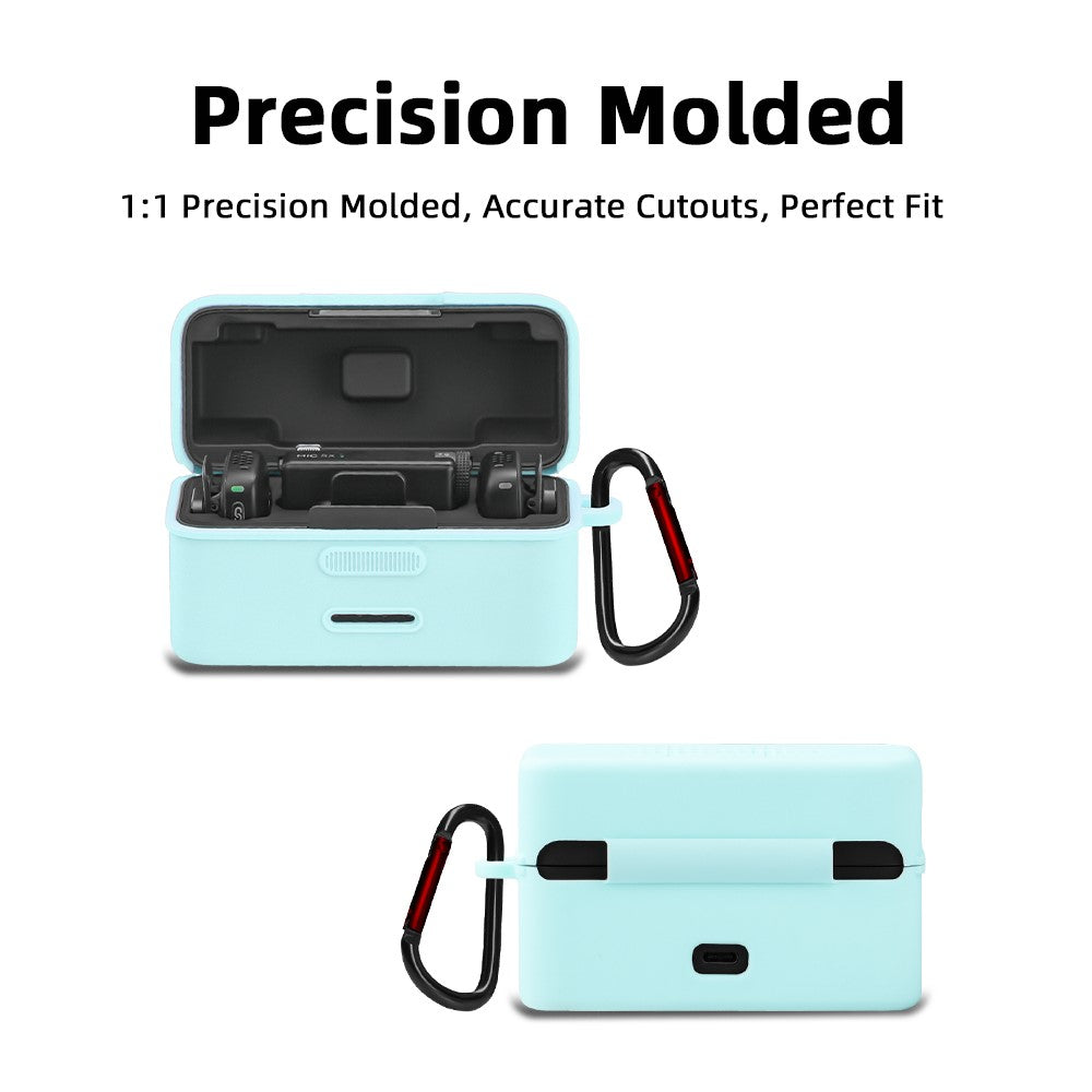 For DJI Mic Mini Charging Case Protective Cover Microphone Silicone Case with Carabiner