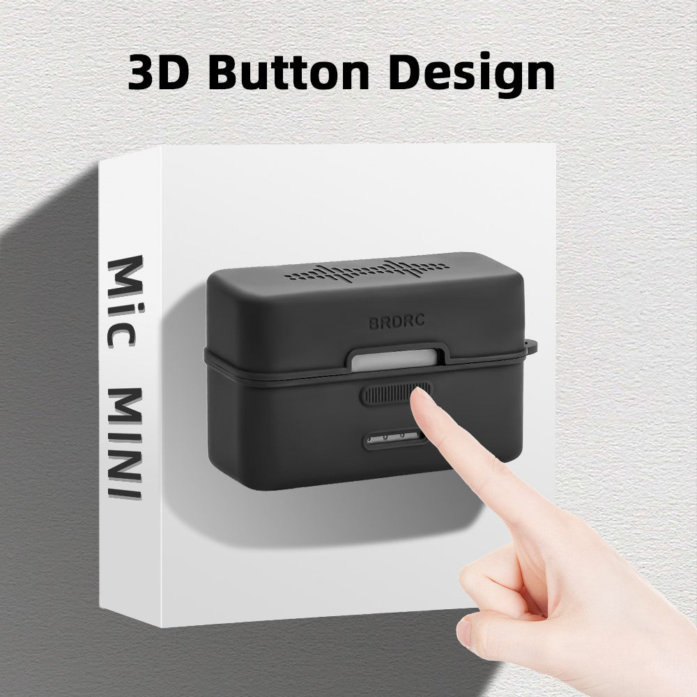 For DJI Mic Mini Charging Case Protective Cover Microphone Silicone Case with Carabiner
