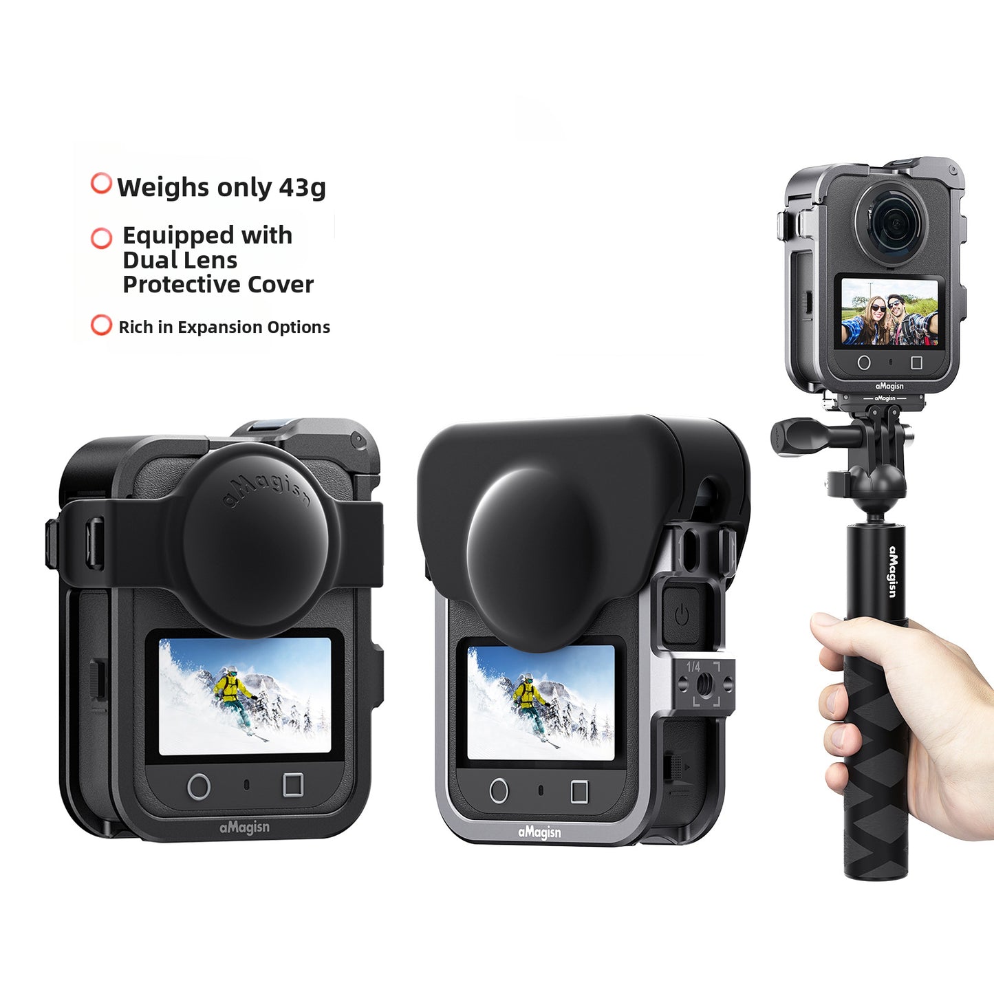 AMAGISN For DJI Osmo 360 Camera Metal Cage Protective Frame Professional Protection Quick Release Housing
