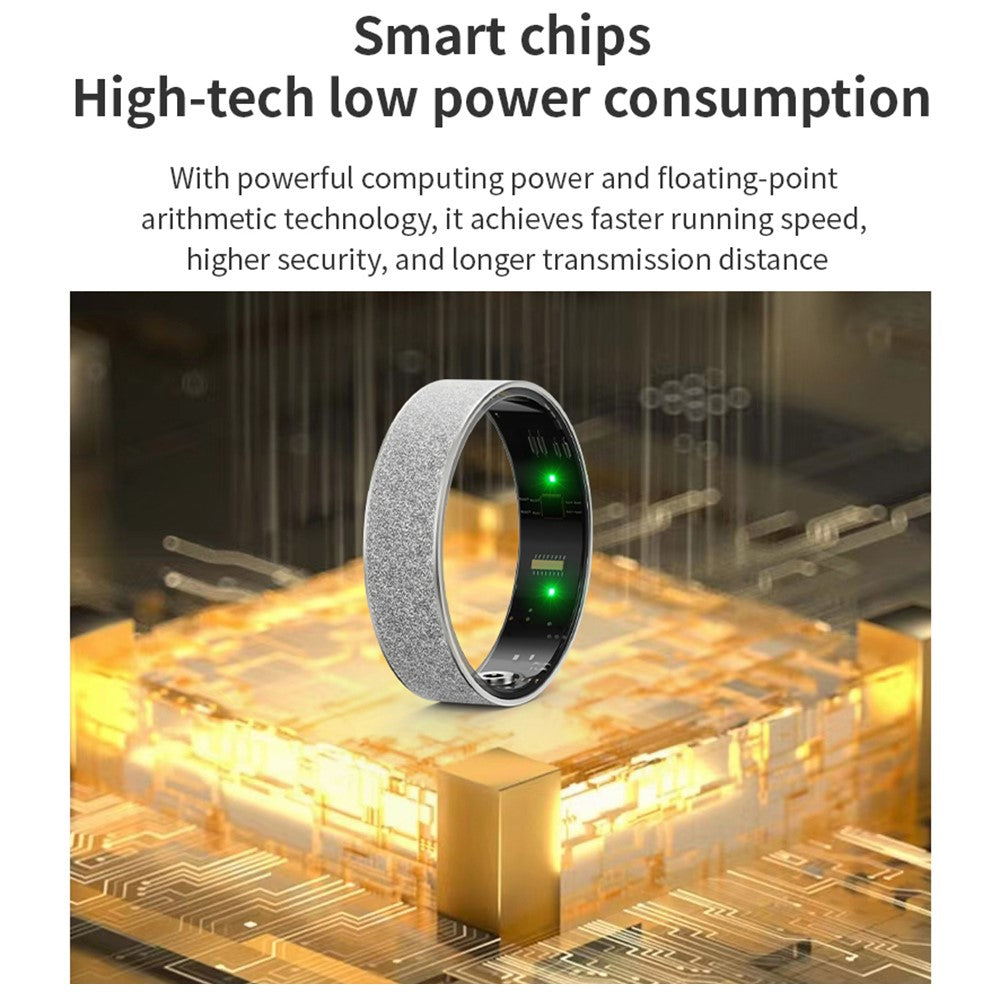 Vring-3 Frosted Bluetooth-compatible Sleep Health Monitoring Smart Ring Stainless Steel Finger Ring, with Charging Case