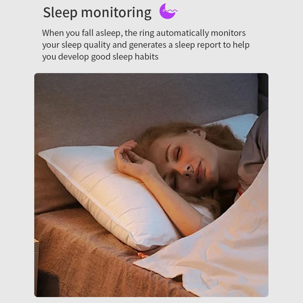 Vring-3 Frosted Bluetooth-compatible Sleep Health Monitoring Smart Ring Stainless Steel Finger Ring, with Charging Case